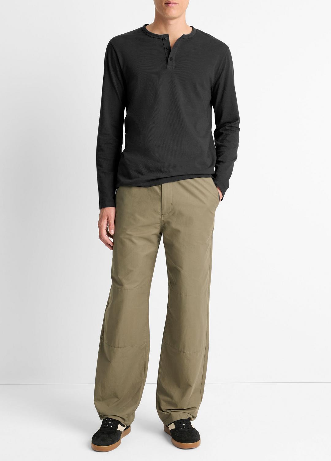 Garment Dye Cotton Long-Sleeve Henley in Henleys & Polos | Vince sale