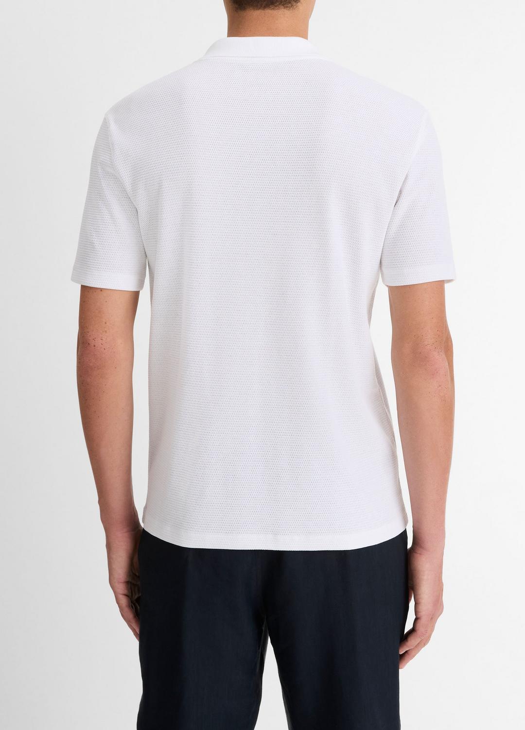 Cotton-Blend Johnny-Collar Polo Shirt in Short Sleeve | Vince for sale