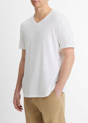 Pima Cotton V-Neck T-Shirt in Short Sleeve | Vince on sale