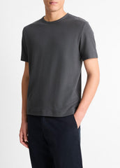 Pima Cotton Piqué Crew Neck T-Shirt in Short Sleeve | Vince US
