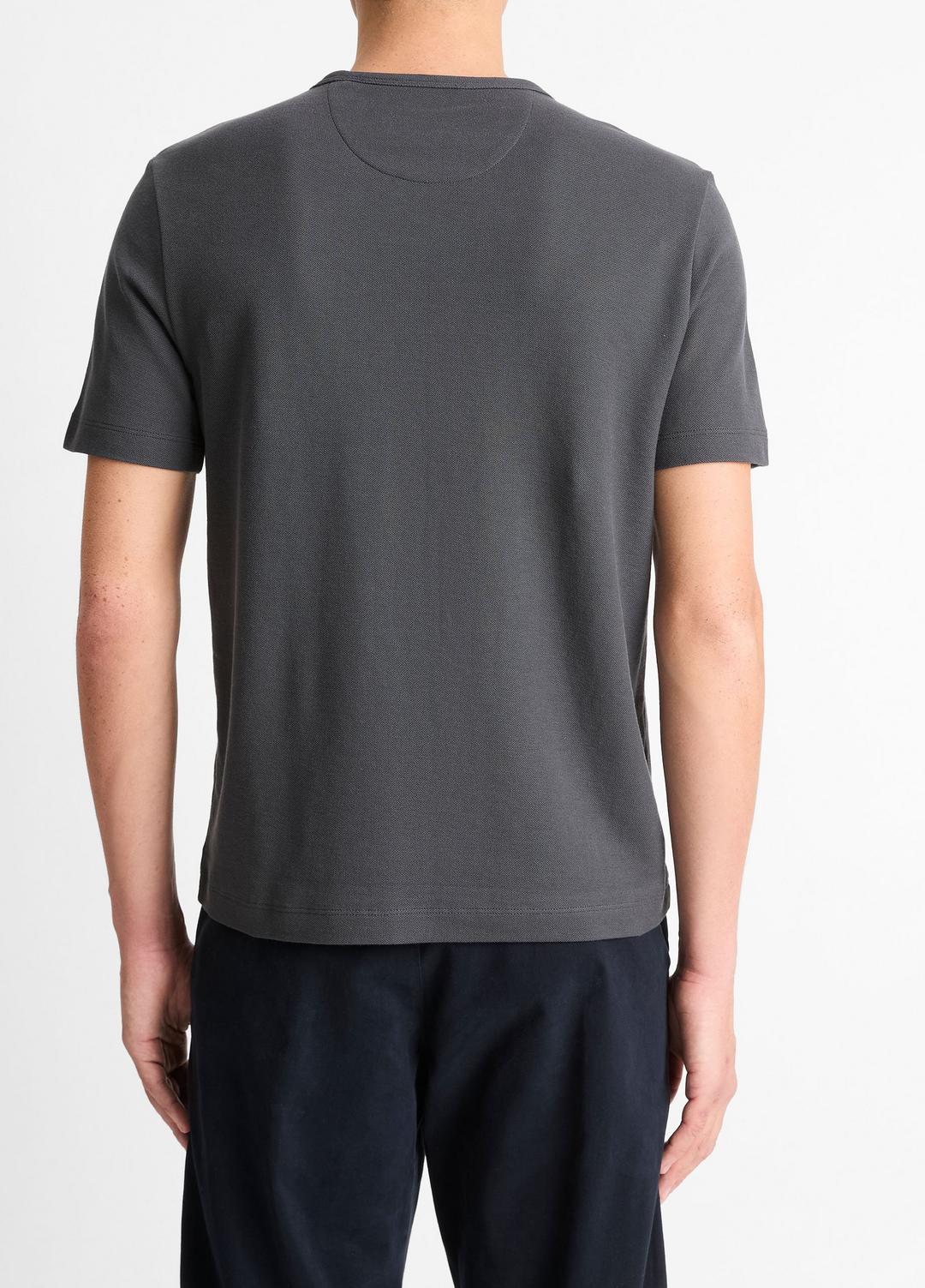 Pima Cotton Piqué Crew Neck T-Shirt in Short Sleeve | Vince US