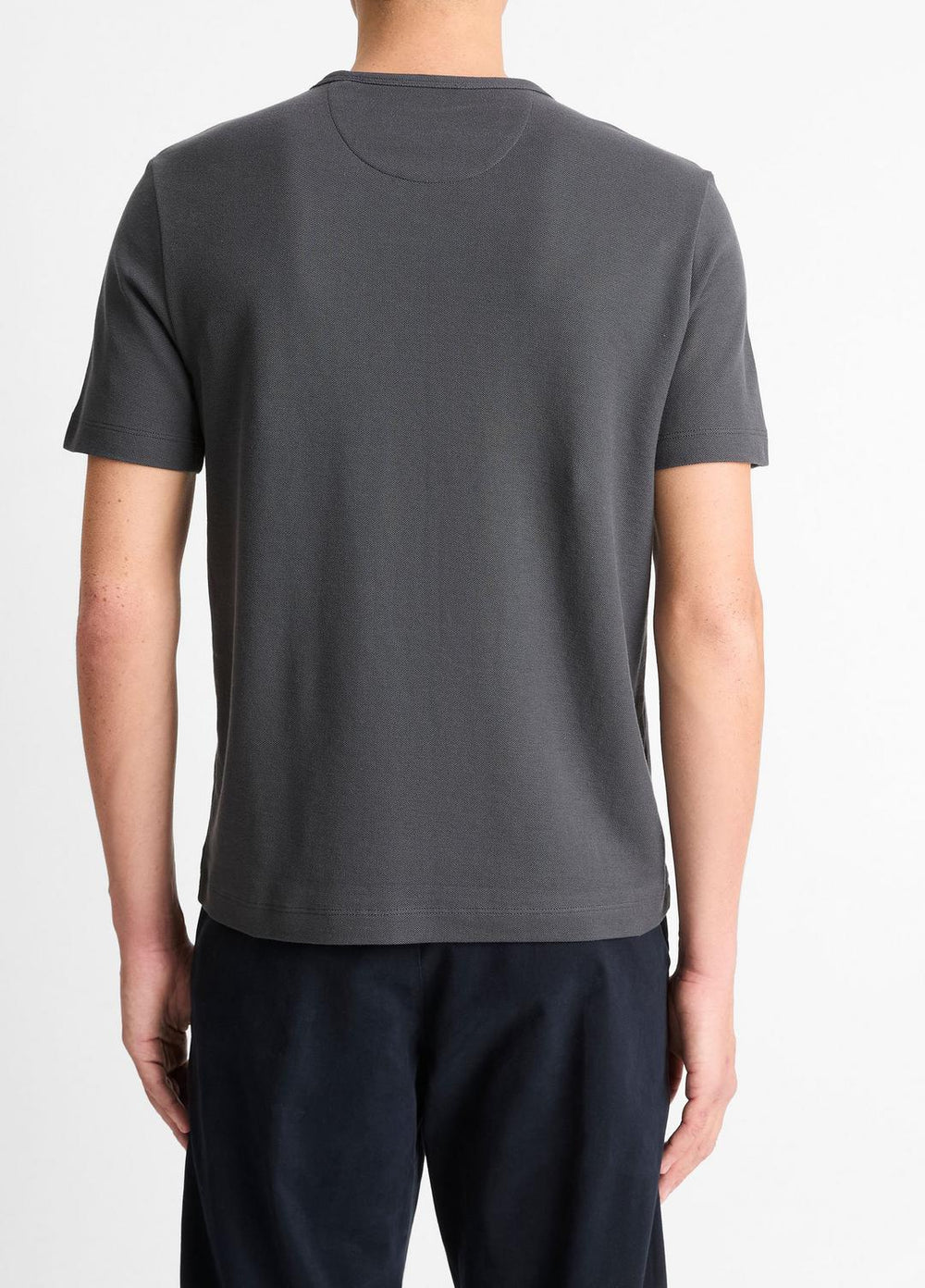 Pima Cotton Piqué Crew Neck T-Shirt in Short Sleeve | Vince US
