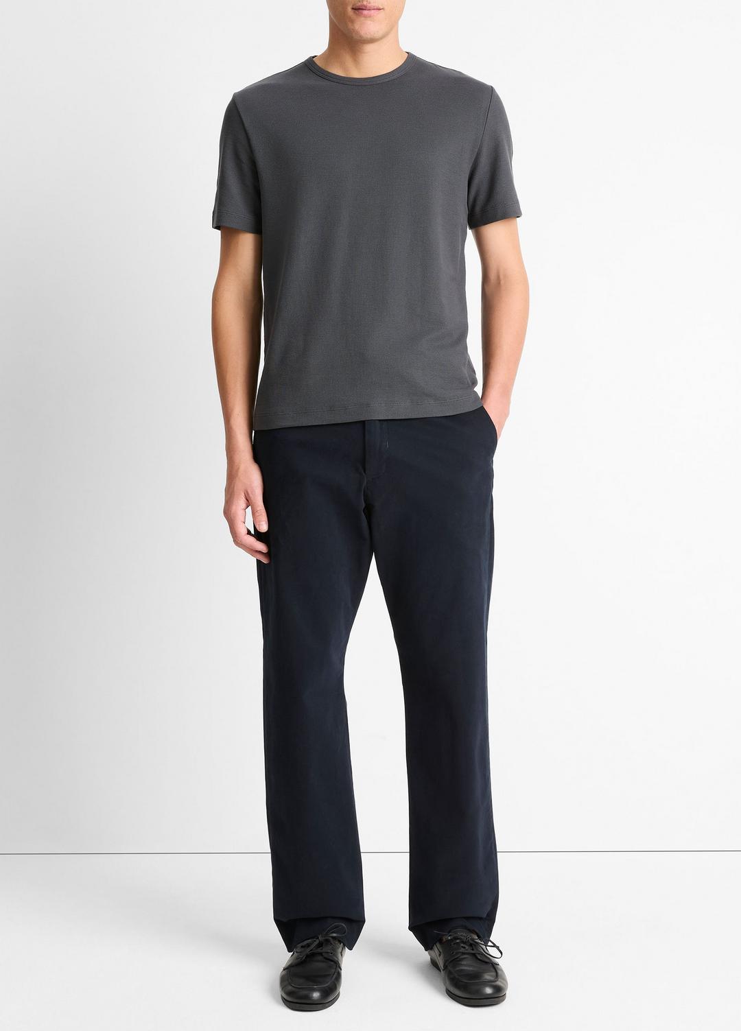 Pima Cotton Piqué Crew Neck T-Shirt in Short Sleeve | Vince US