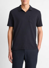 Cotton-Blend Johnny-Collar Polo Shirt in Short Sleeve | Vince discount
