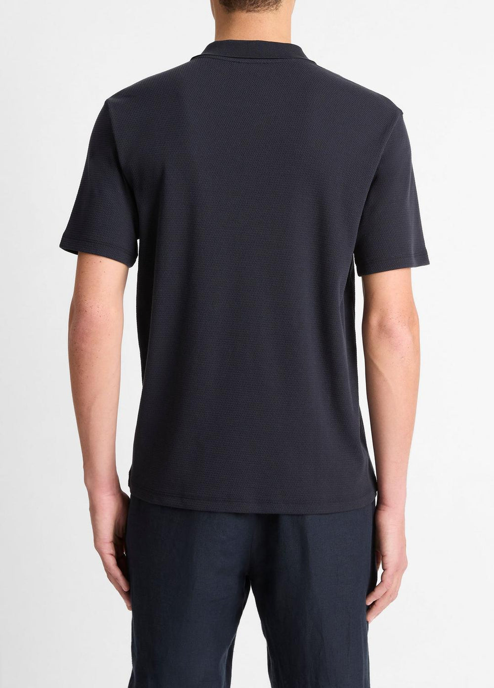 Cotton-Blend Johnny-Collar Polo Shirt in Short Sleeve | Vince discount