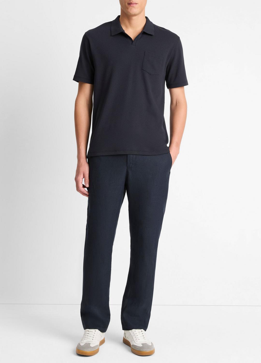 Cotton-Blend Johnny-Collar Polo Shirt in Short Sleeve | Vince discount