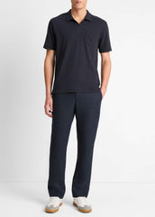 Cotton-Blend Johnny-Collar Polo Shirt in Short Sleeve | Vince discount