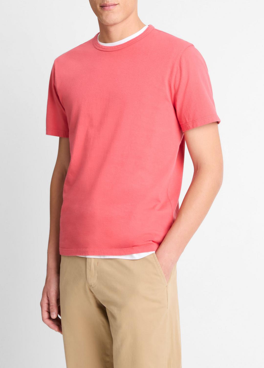 Garment Dye Cotton T-Shirt in Short Sleeve | Vince near me