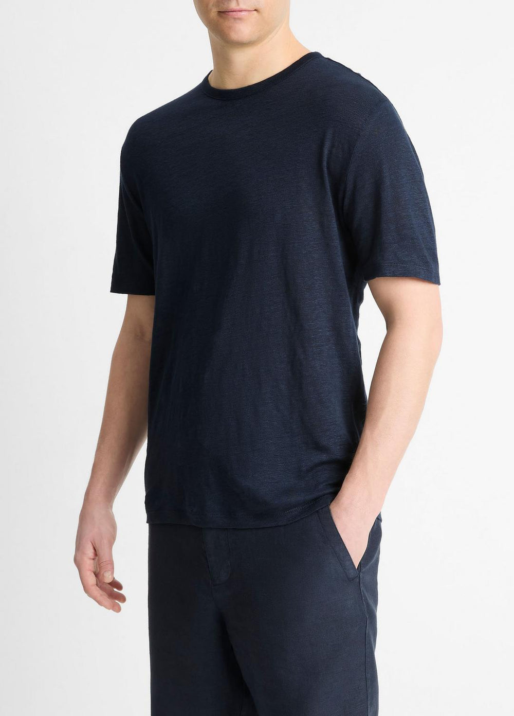Linen Crew Neck T-Shirt in Short Sleeve | Vince sale