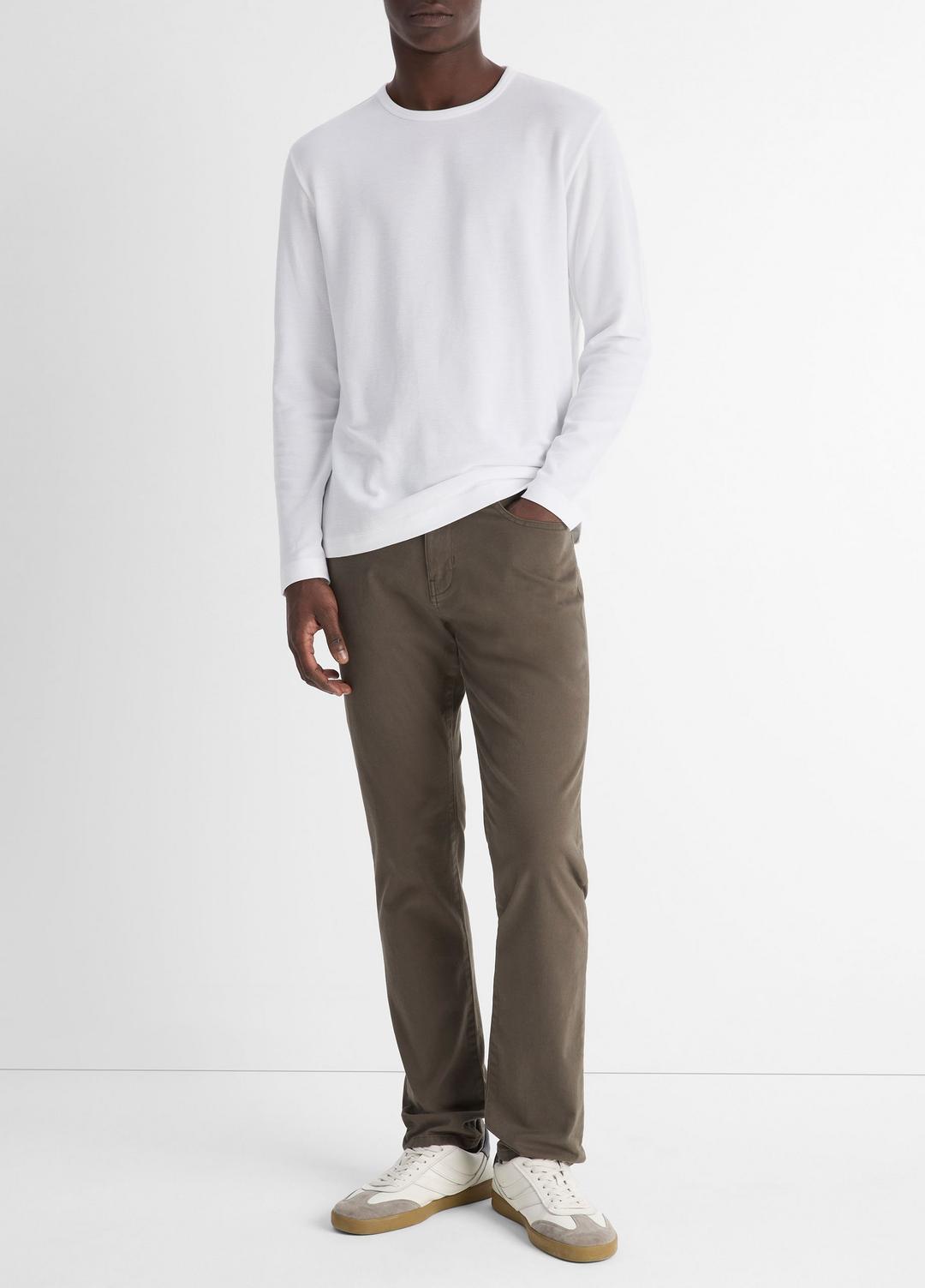 Pima Cotton Piqué Long-Sleeve T-Shirt in Long Sleeve | Vince US