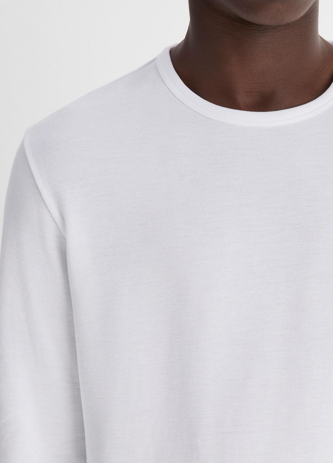 Pima Cotton Piqué Long-Sleeve T-Shirt in Long Sleeve | Vince US