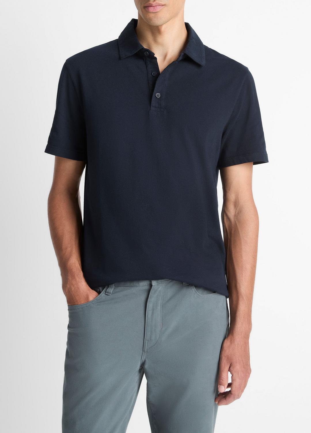 Garment Dye Cotton Polo Shirt in Henleys & Polos | Vince Online