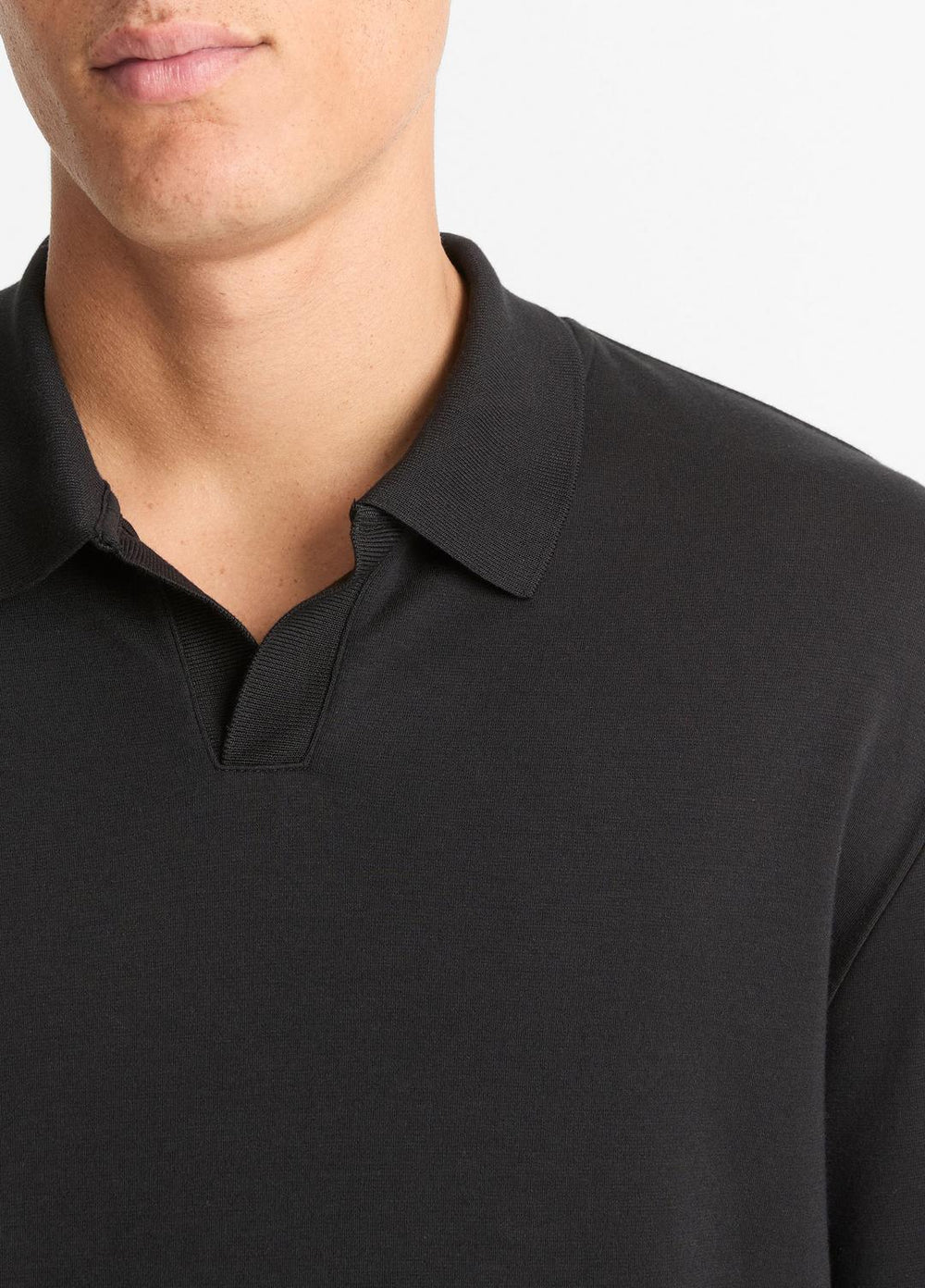 Milano Pima Cotton-Blend Johnny-Collar Shirt in Long Sleeve | Vince near me