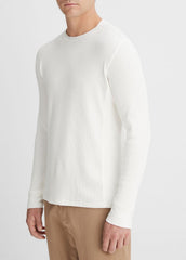 Pima Cotton-Blend Thermal Long-Sleeve Pullover in Long Sleeve | Vince for sale