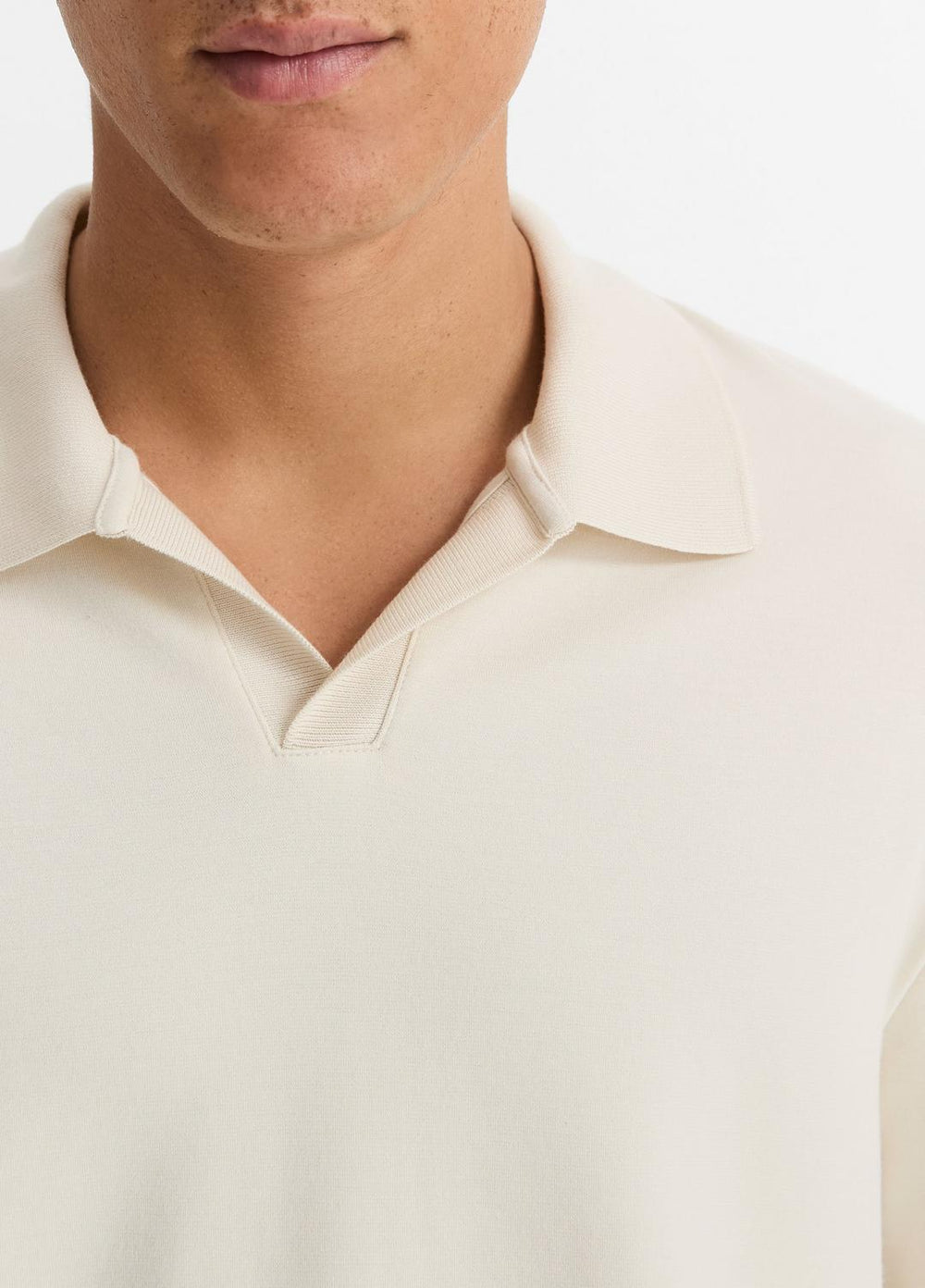 Milano Pima Cotton-Blend Johnny-Collar Shirt in Long Sleeve | Vince US