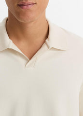 Milano Pima Cotton-Blend Johnny-Collar Shirt in Long Sleeve | Vince US