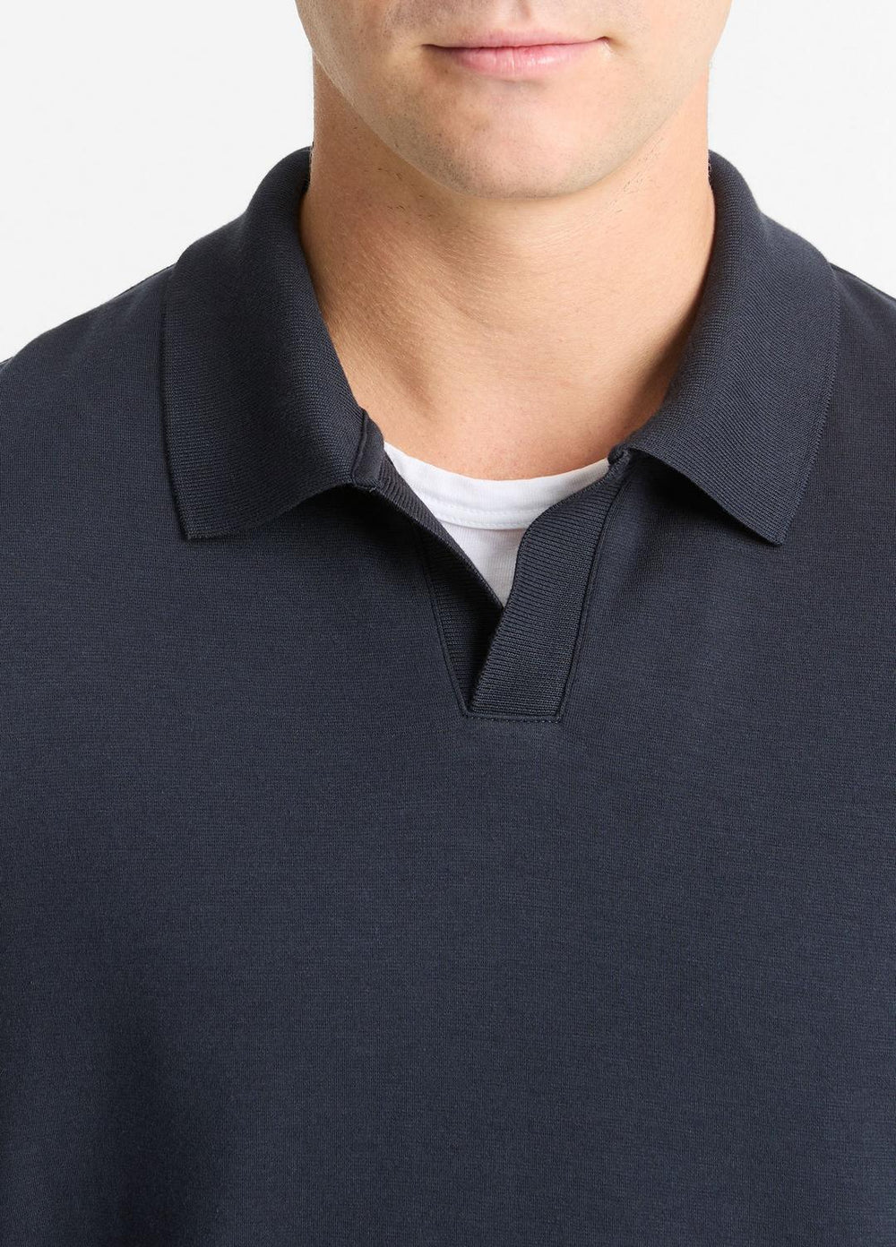 Milano Pima Cotton-Blend Johnny-Collar Shirt in Long Sleeve | Vince Online
