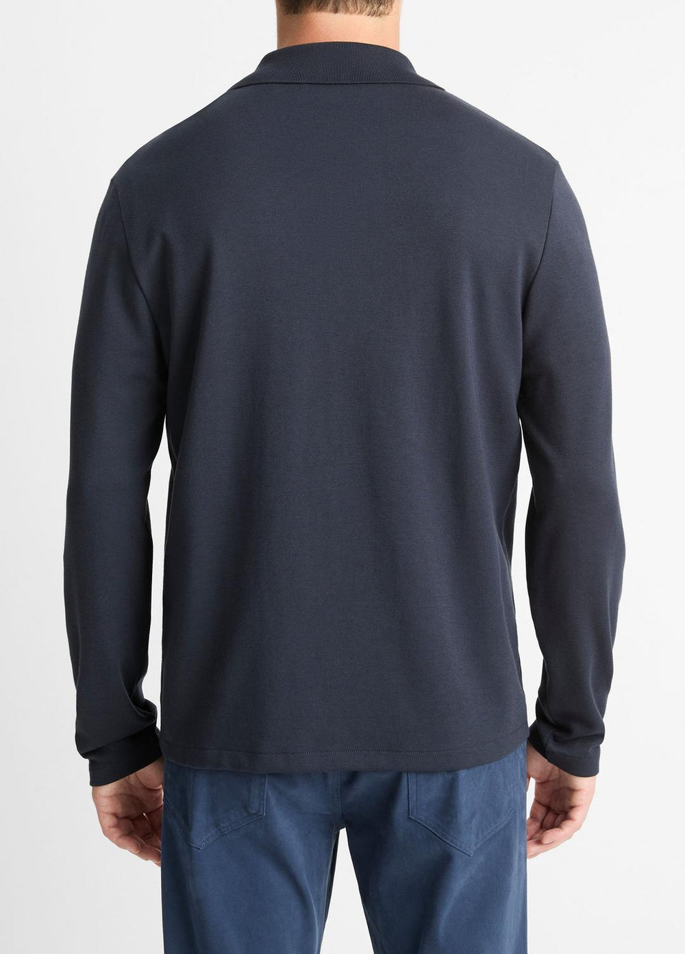 Milano Pima Cotton-Blend Johnny-Collar Shirt in Long Sleeve | Vince Online