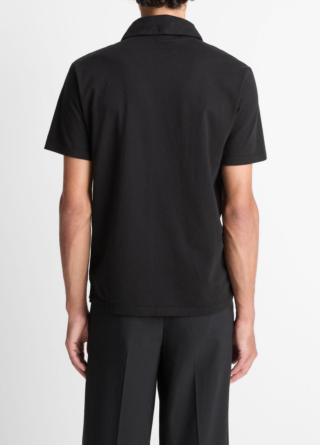 Garment Dye Cotton Polo Shirt in Short Sleeve | Vince near me