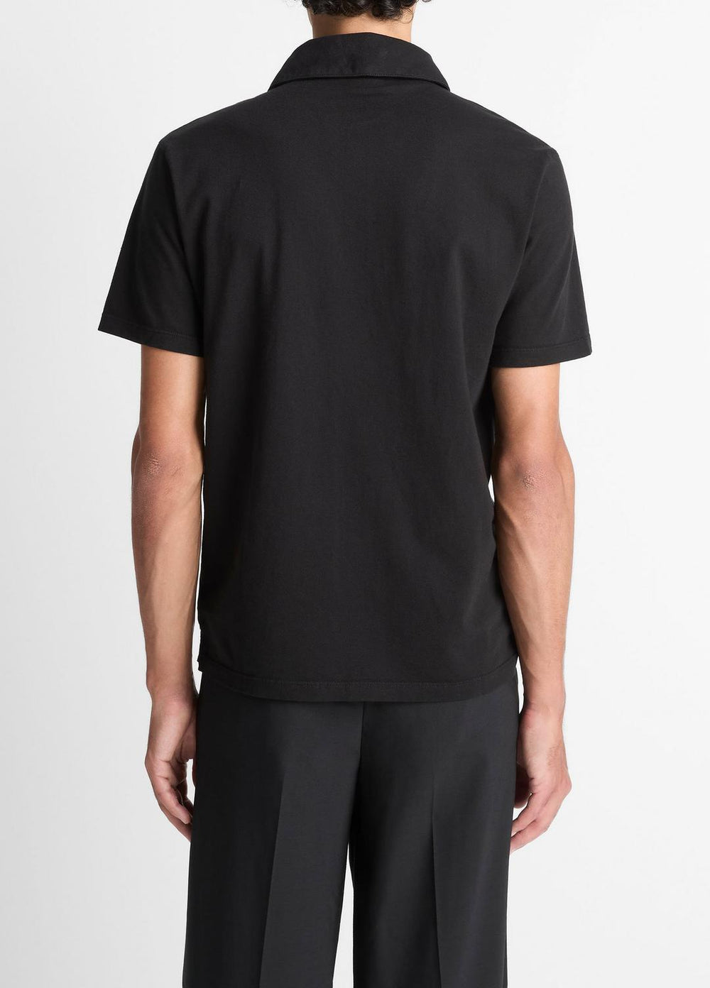 Garment Dye Cotton Polo Shirt in Short Sleeve | Vince near me