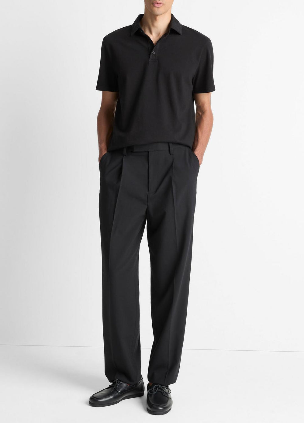 Garment Dye Cotton Polo Shirt in Short Sleeve | Vince near me