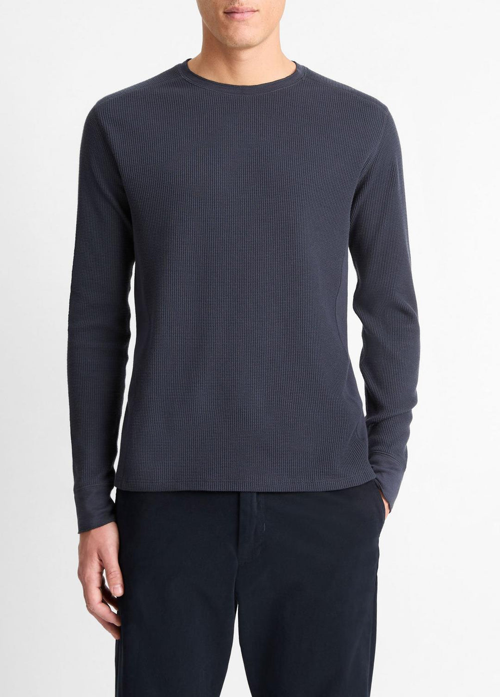 Pima Cotton-Blend Thermal Long-Sleeve Pullover in Long Sleeve | Vince sale