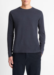 Pima Cotton-Blend Thermal Long-Sleeve Pullover in Long Sleeve | Vince sale