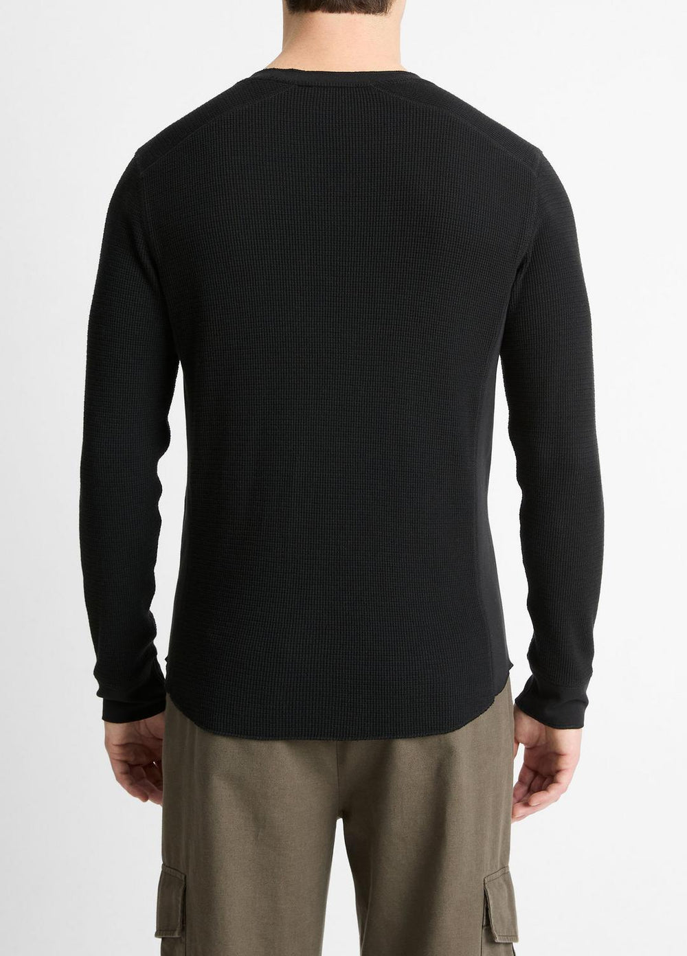 Pima Cotton-Blend Thermal Long-Sleeve Pullover in Long Sleeve | Vince US