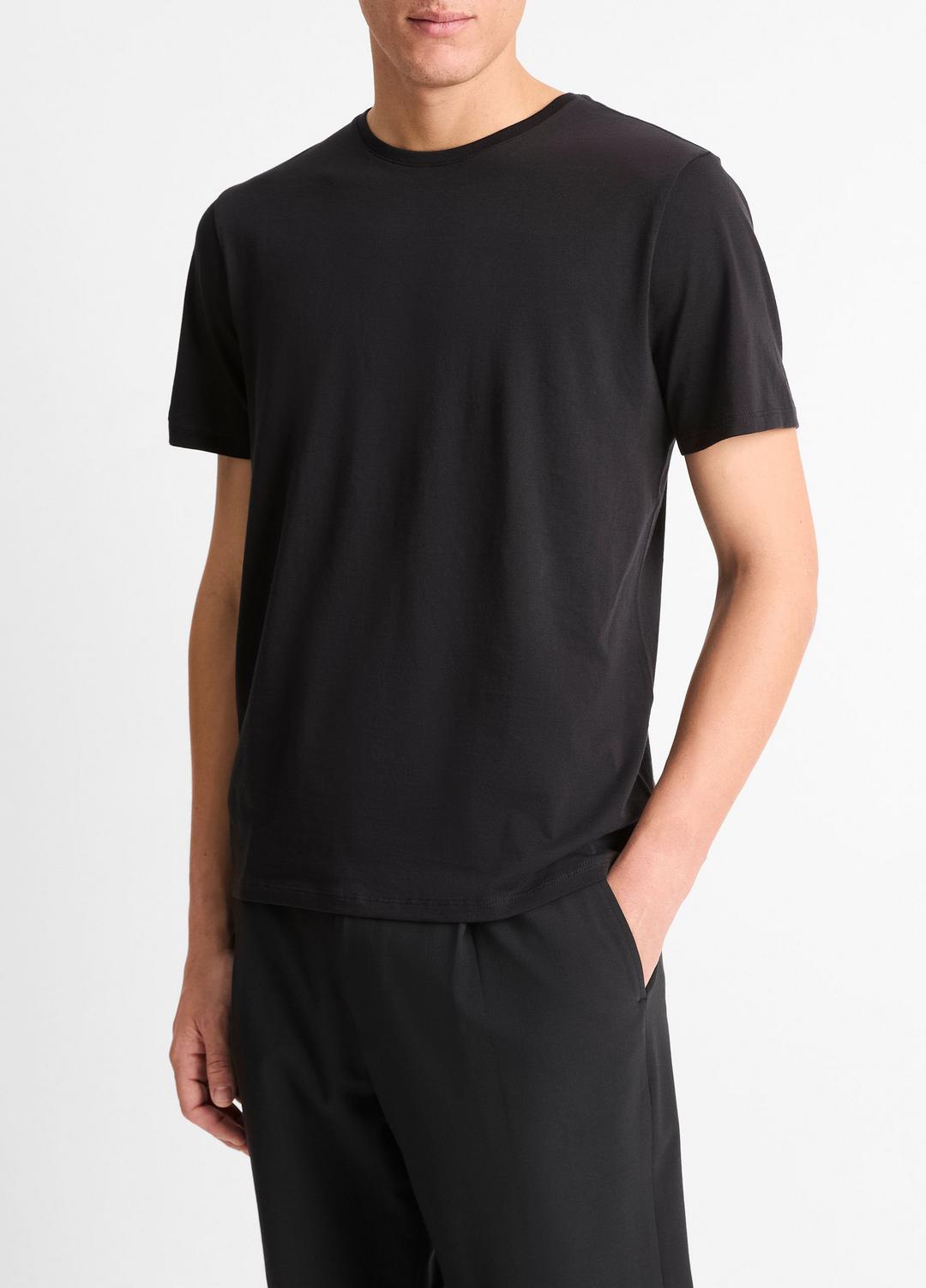 Pima Cotton Crew Neck T-Shirt in Short Sleeve | Vince discount