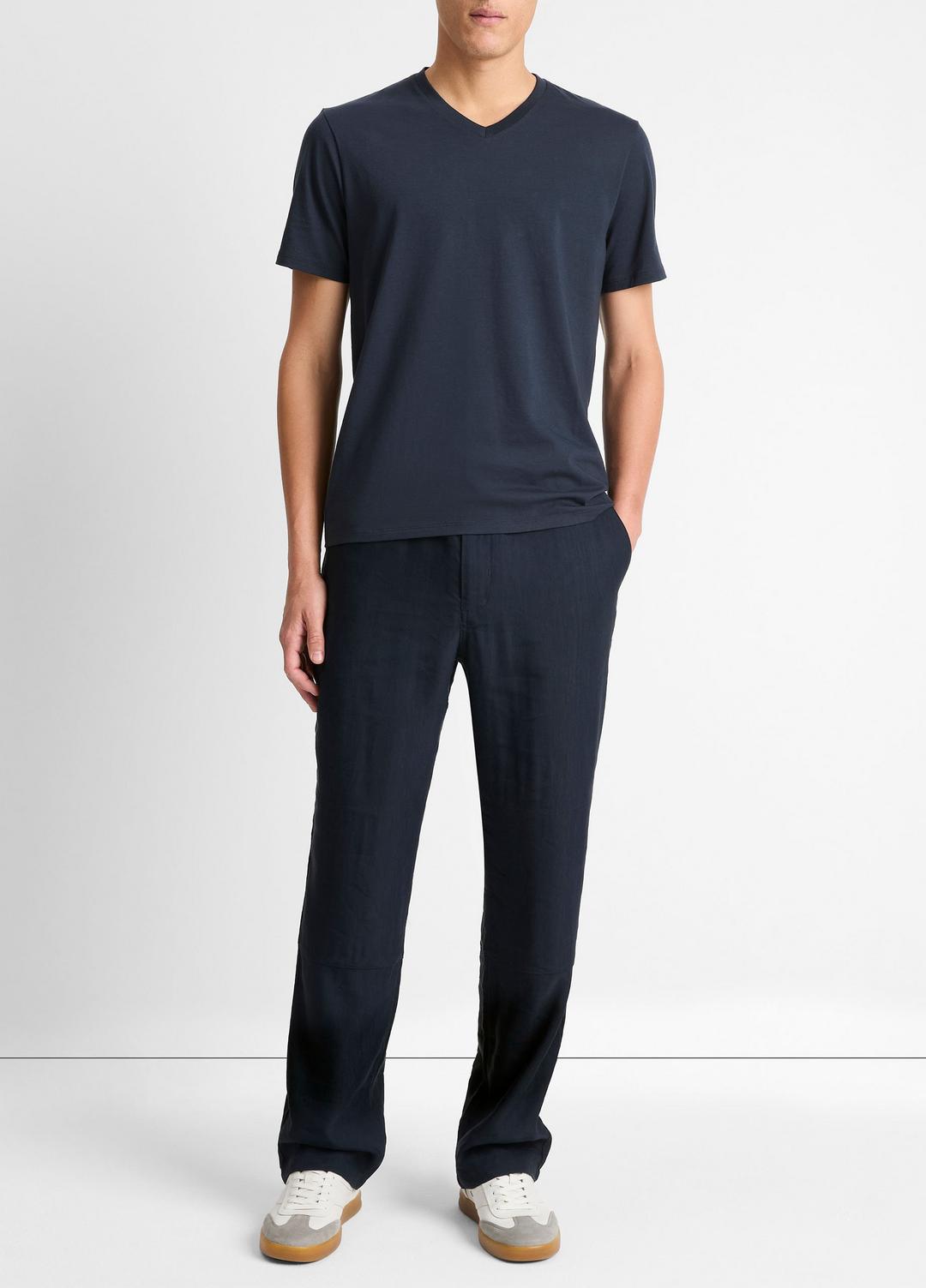 Pima Cotton V-Neck T-Shirt in Short Sleeve | Vince outlet