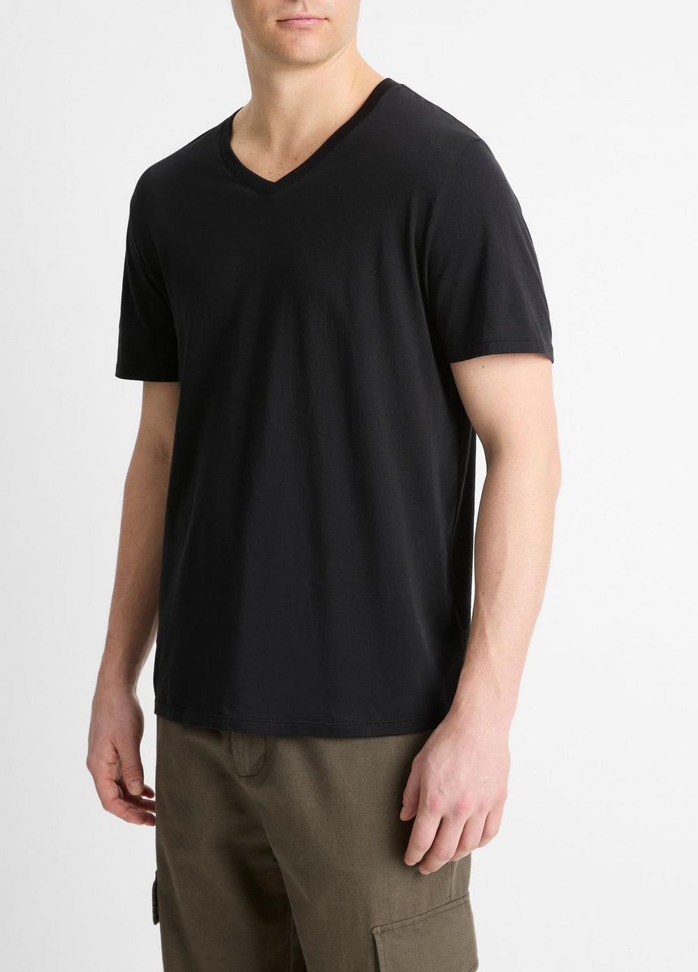 Pima Cotton V-Neck T-Shirt in Short Sleeve | Vince sale