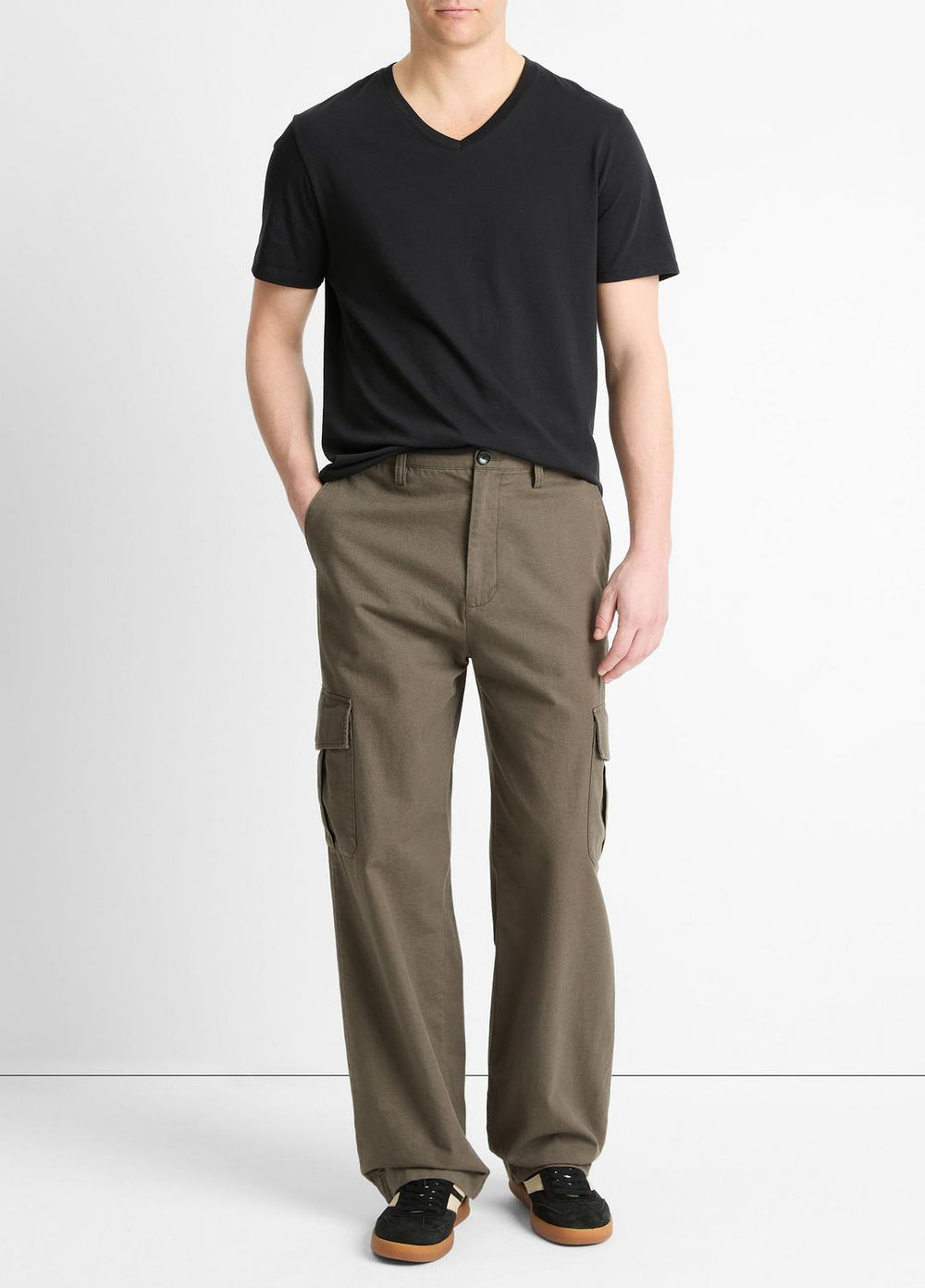 Pima Cotton V-Neck T-Shirt in Short Sleeve | Vince sale
