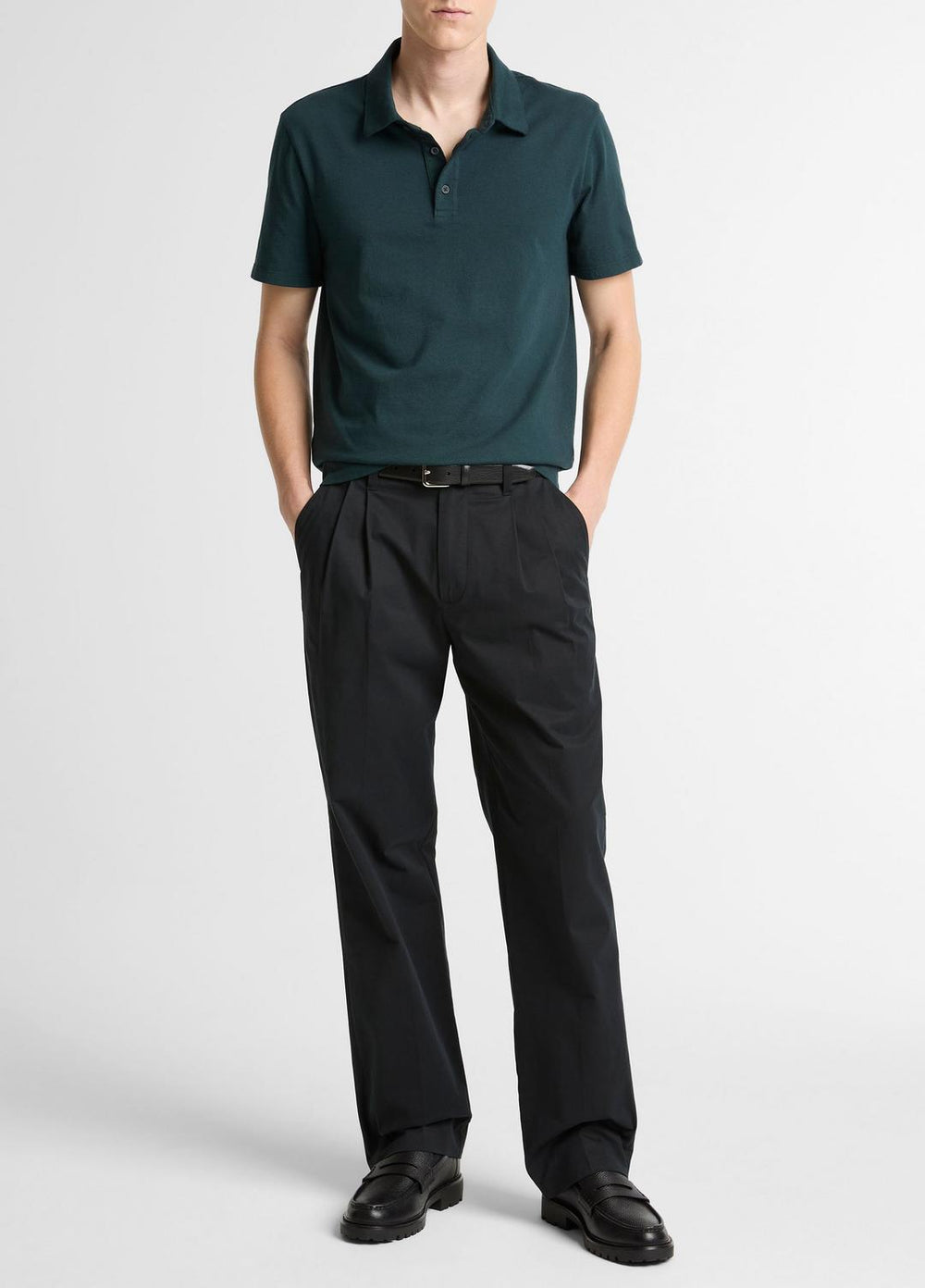 Garment Dye Cotton Polo Shirt in Short Sleeve | Vince on sale