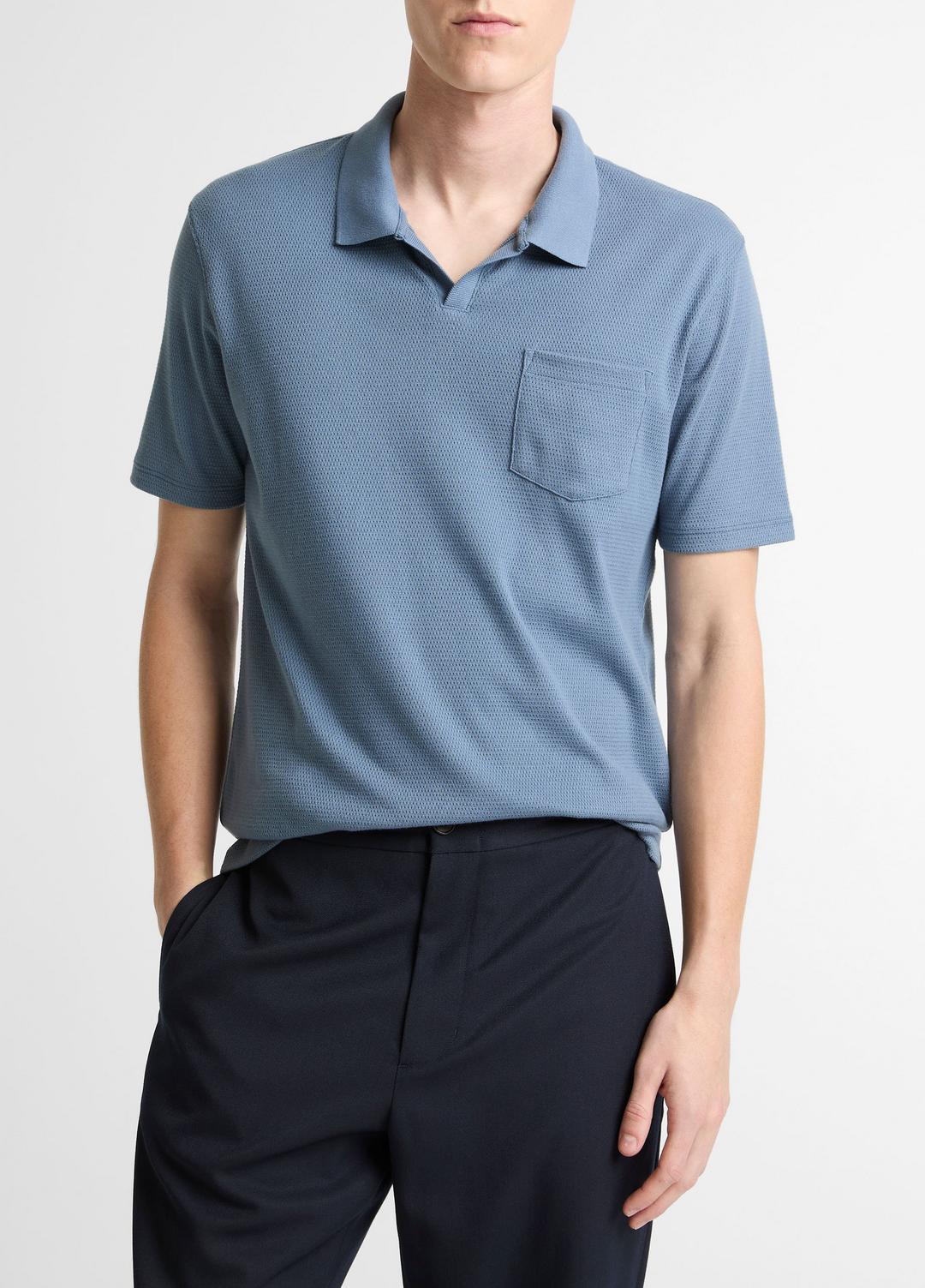 Garment Dye Cotton Polo Shirt in Short Sleeve | Vince US