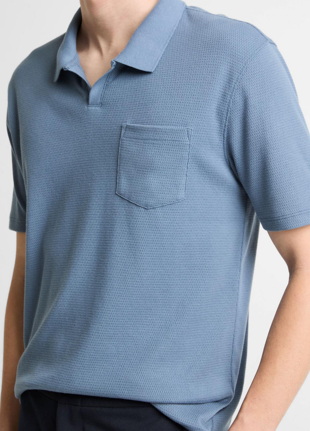 Garment Dye Cotton Polo Shirt in Short Sleeve | Vince US