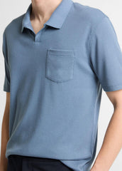 Garment Dye Cotton Polo Shirt in Short Sleeve | Vince US
