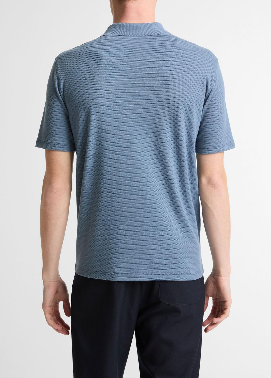 Garment Dye Cotton Polo Shirt in Short Sleeve | Vince US