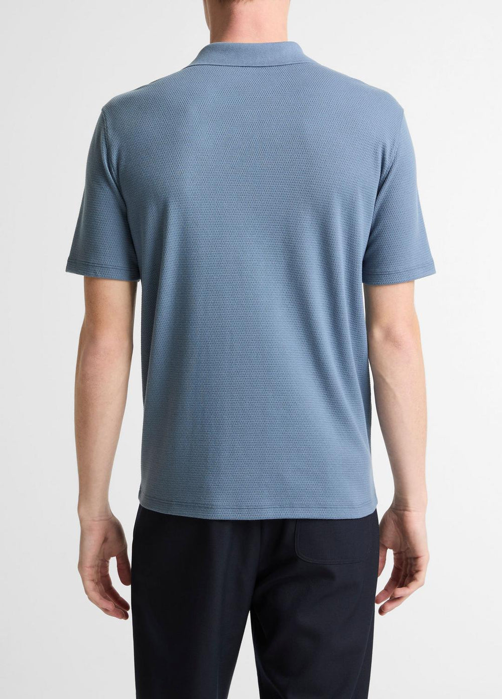 Garment Dye Cotton Polo Shirt in Short Sleeve | Vince US