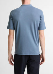 Garment Dye Cotton Polo Shirt in Short Sleeve | Vince US