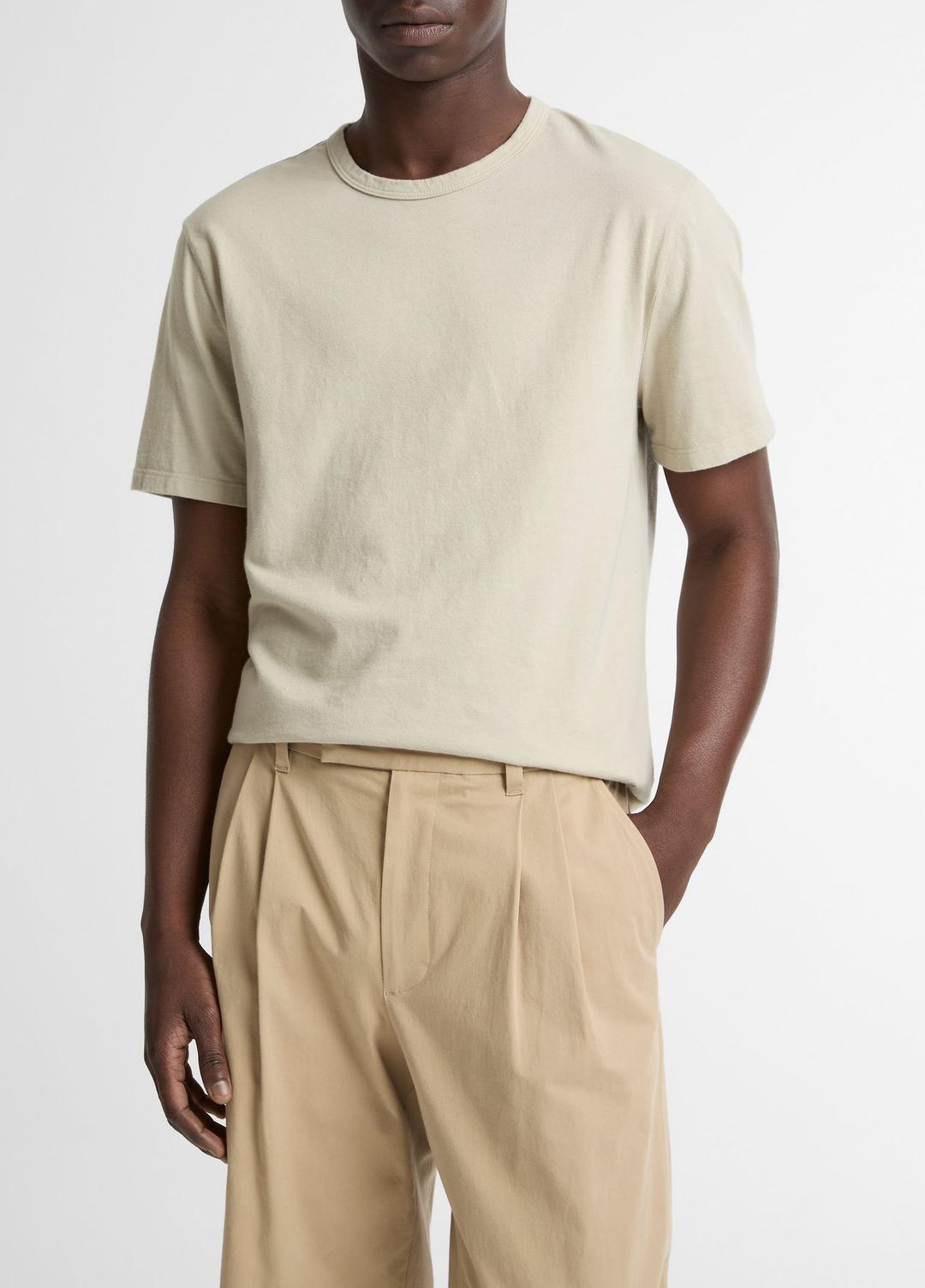 Garment Dye Cotton T-Shirt in Short Sleeve | Vince Online