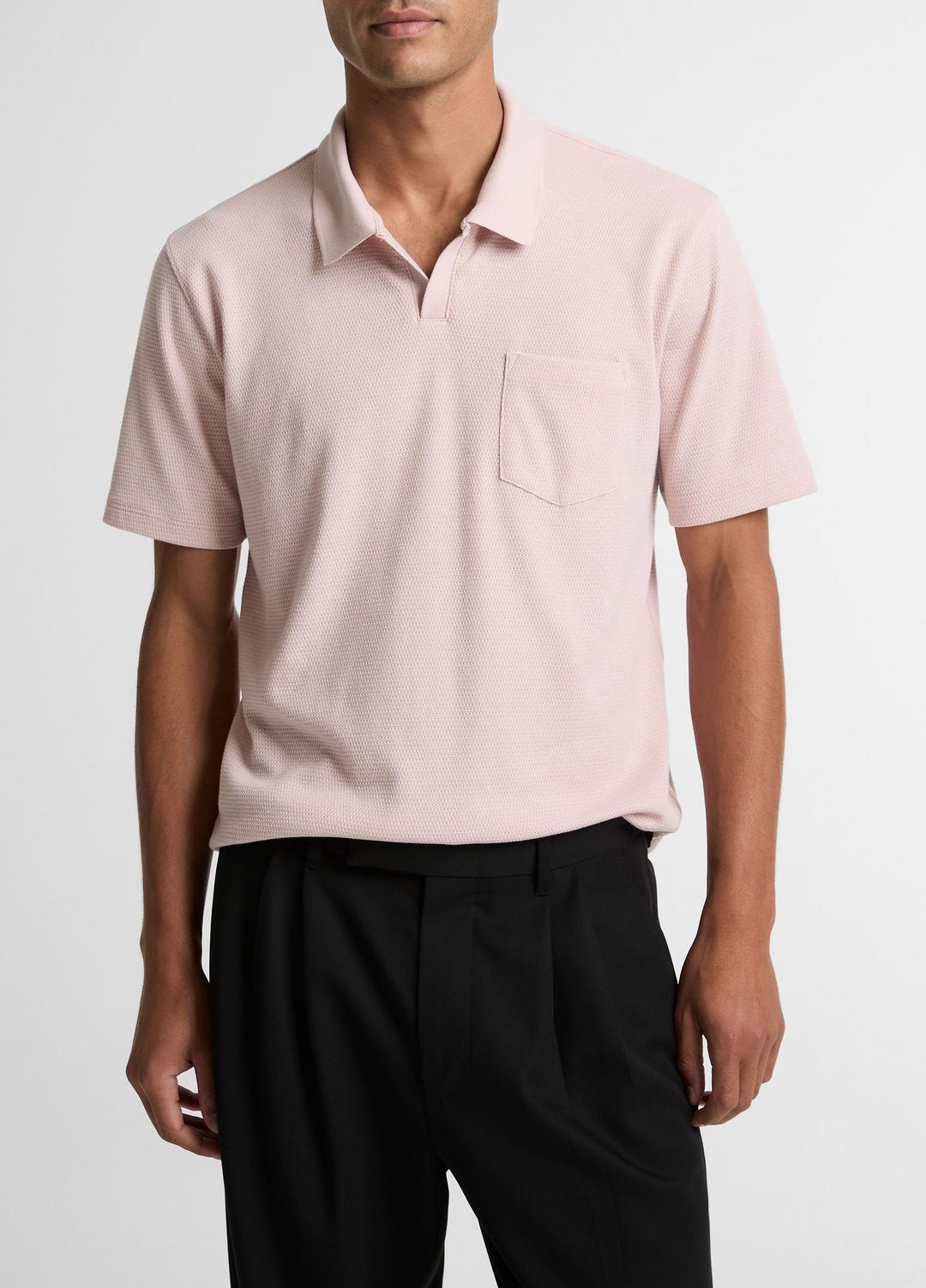 Cotton-Blend Johnny-Collar Polo Shirt in Henleys & Polos | Vince outlet
