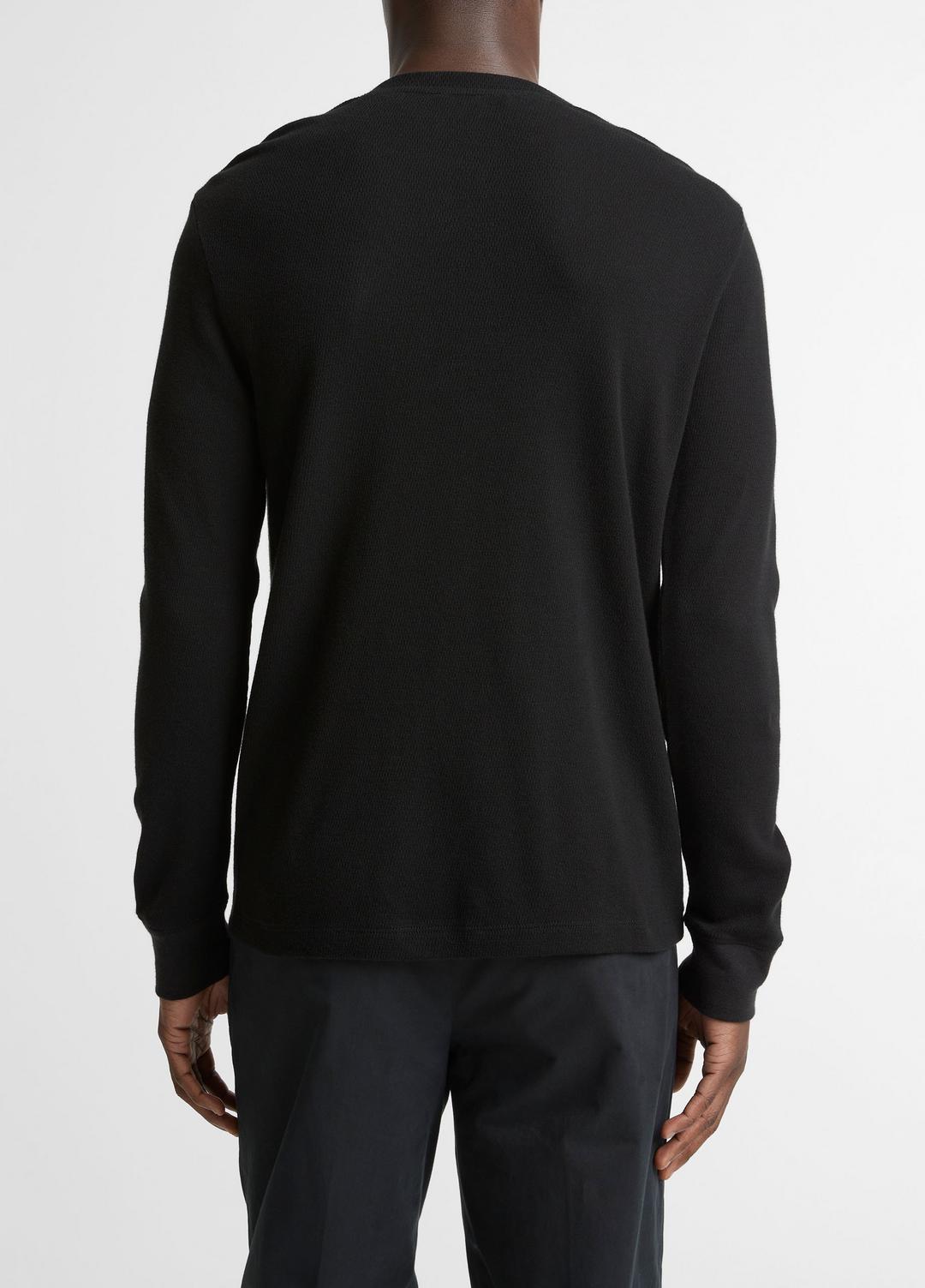 Jacquard-Rib Cotton Henley in Long Sleeve | Vince for sale