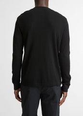 Jacquard-Rib Cotton Henley in Long Sleeve | Vince for sale
