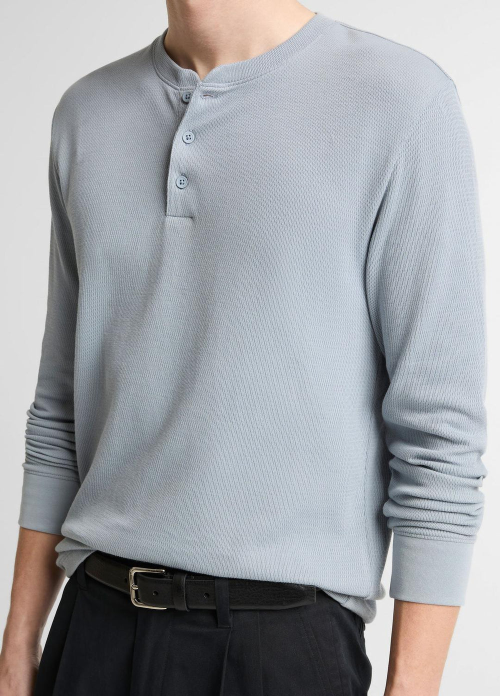 Jacquard-Rib Cotton Henley in Long Sleeve | Vince on sale