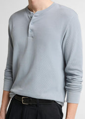 Jacquard-Rib Cotton Henley in Long Sleeve | Vince on sale
