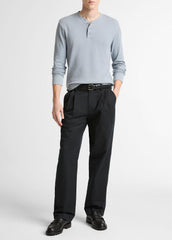 Jacquard-Rib Cotton Henley in Long Sleeve | Vince on sale