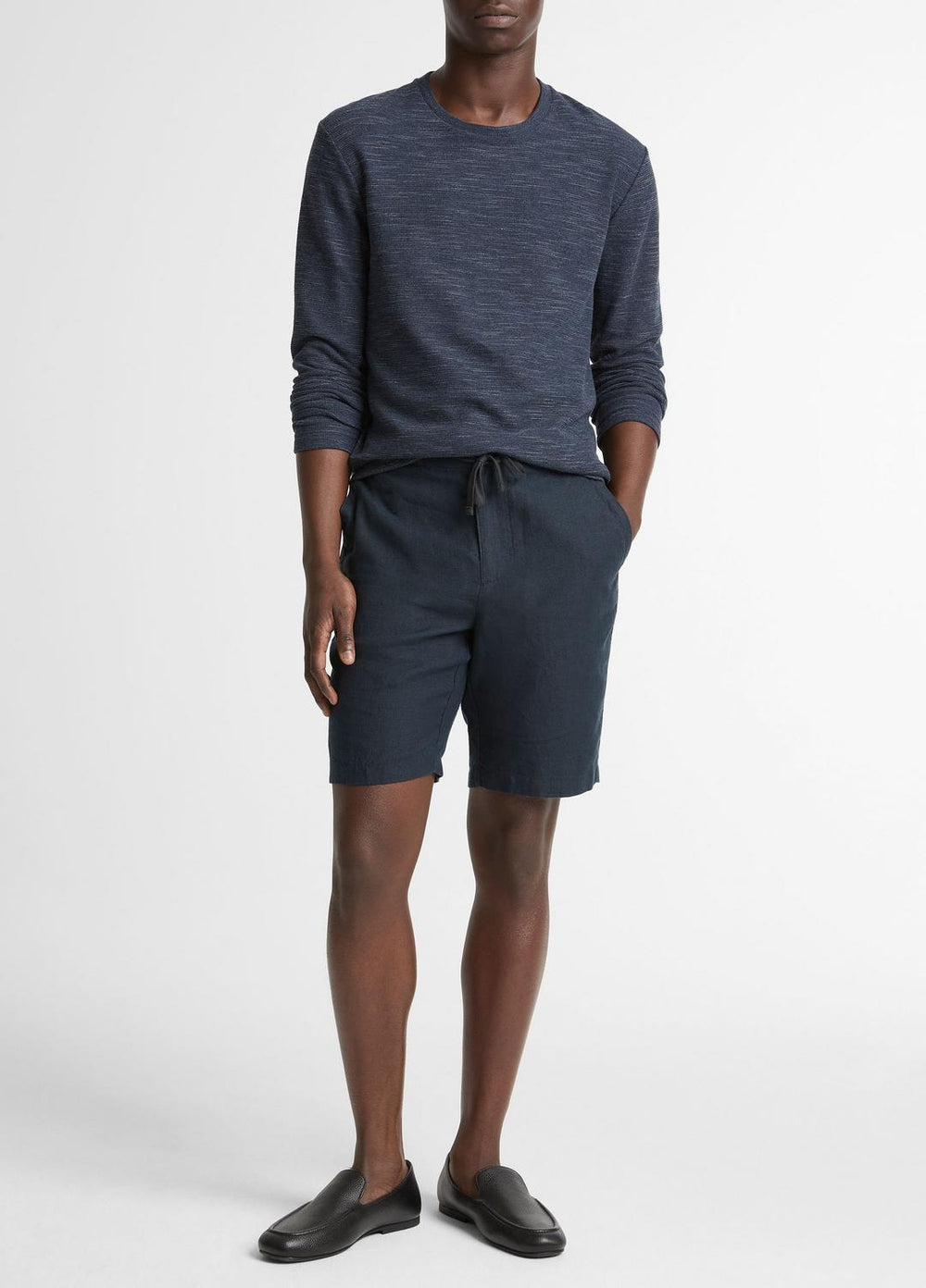 Double-Knit Cotton-Blend Long-Sleeve Shirt in Long Sleeve | Vince US