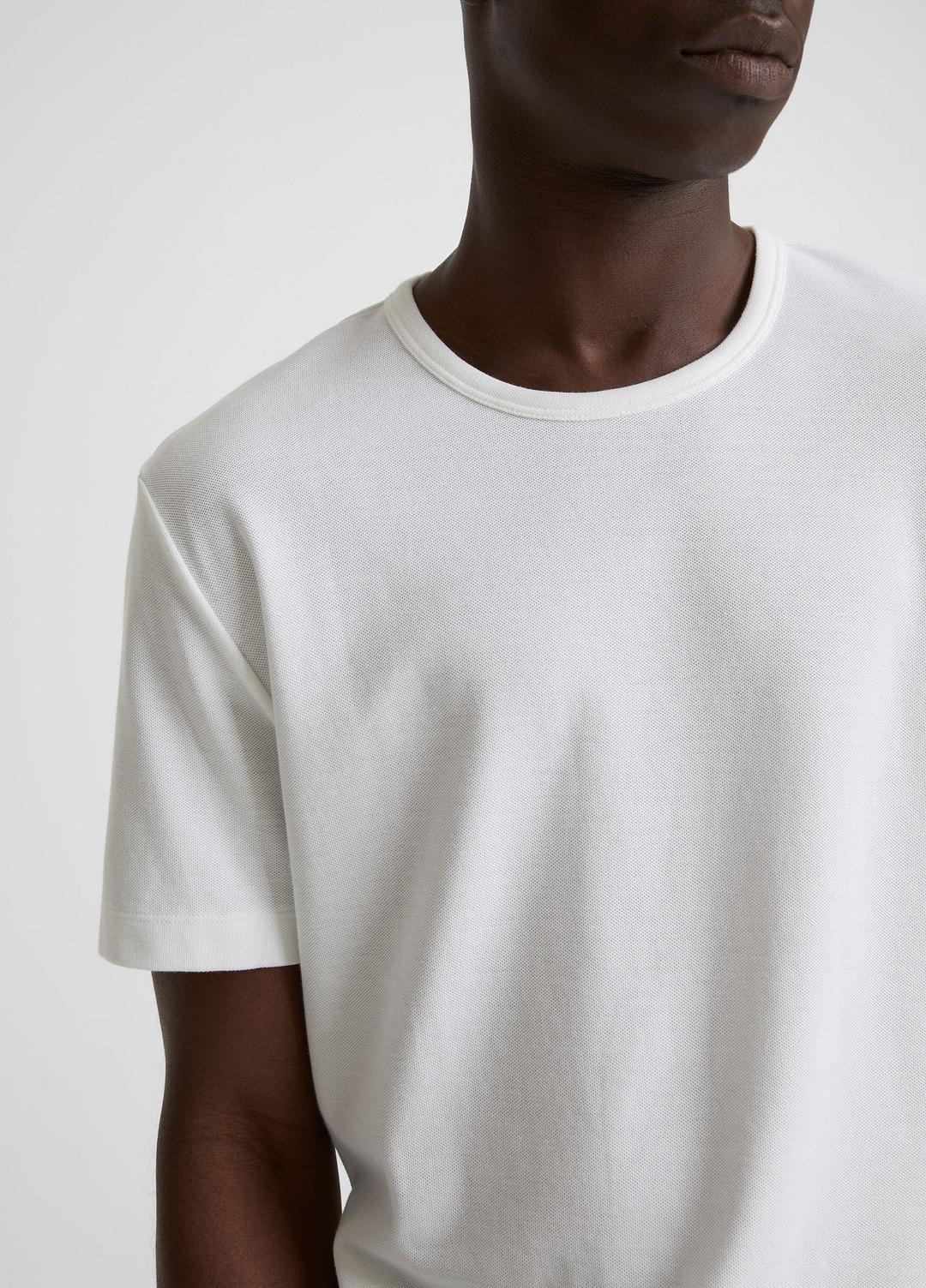 Pima Cotton Piqué Crew Neck T-Shirt in Short Sleeve | Vince Online