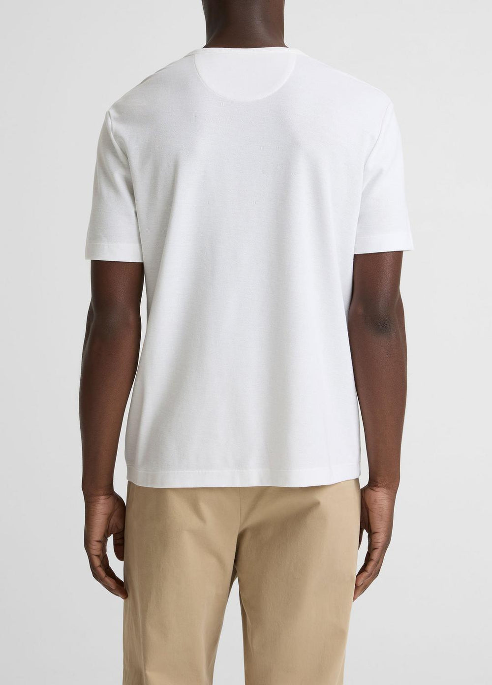 Pima Cotton Piqué Crew Neck T-Shirt in Short Sleeve | Vince Online