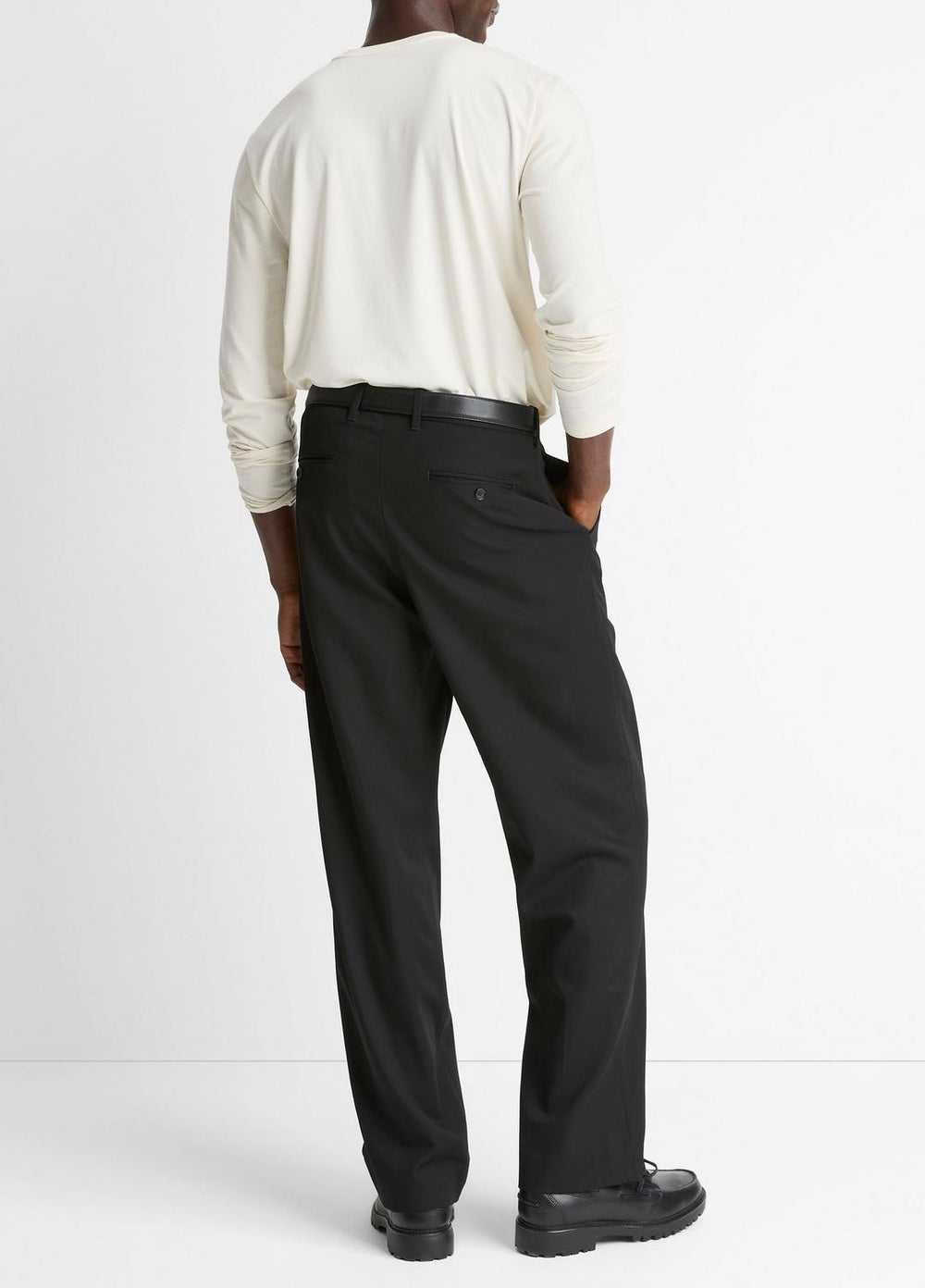 Wool Double-Pleat Suiting Trouser in Trousers | Vince near me